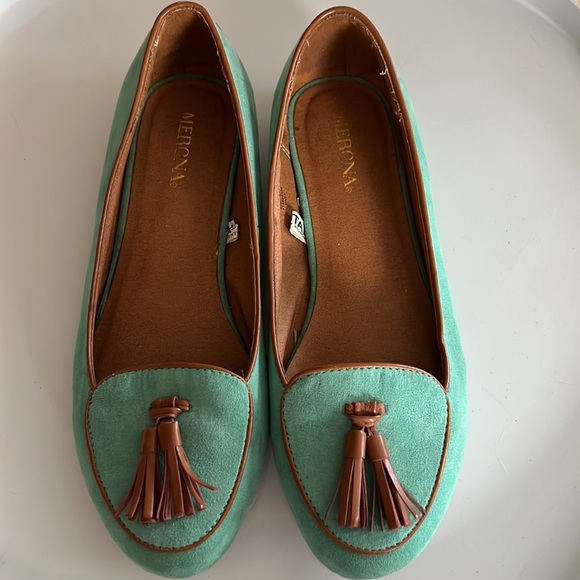 Merona Teal Suede Flats Size 5.5 - Picture 5 of 5
